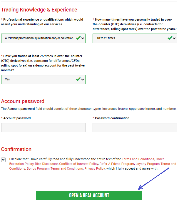 Real Account Registration 1/2, xm registration real account.