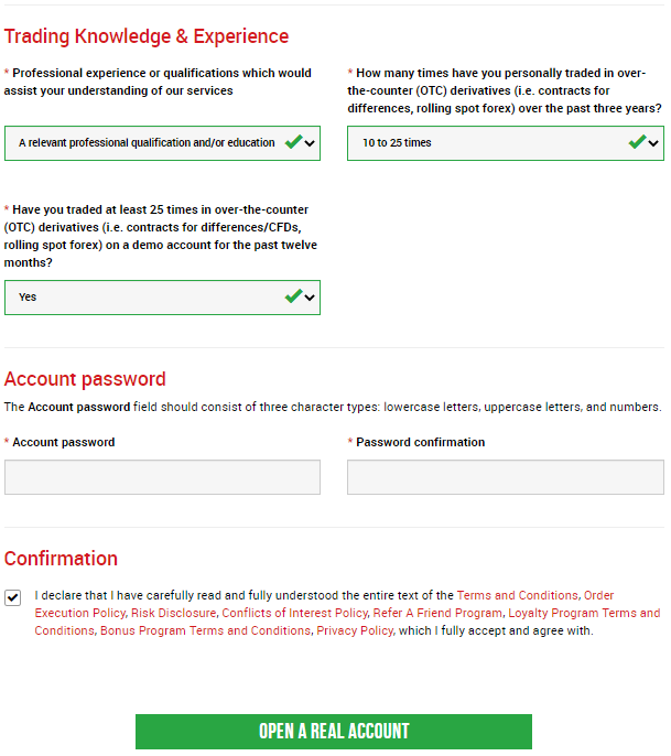 Real Account Registration 1/2, xm registration real account.